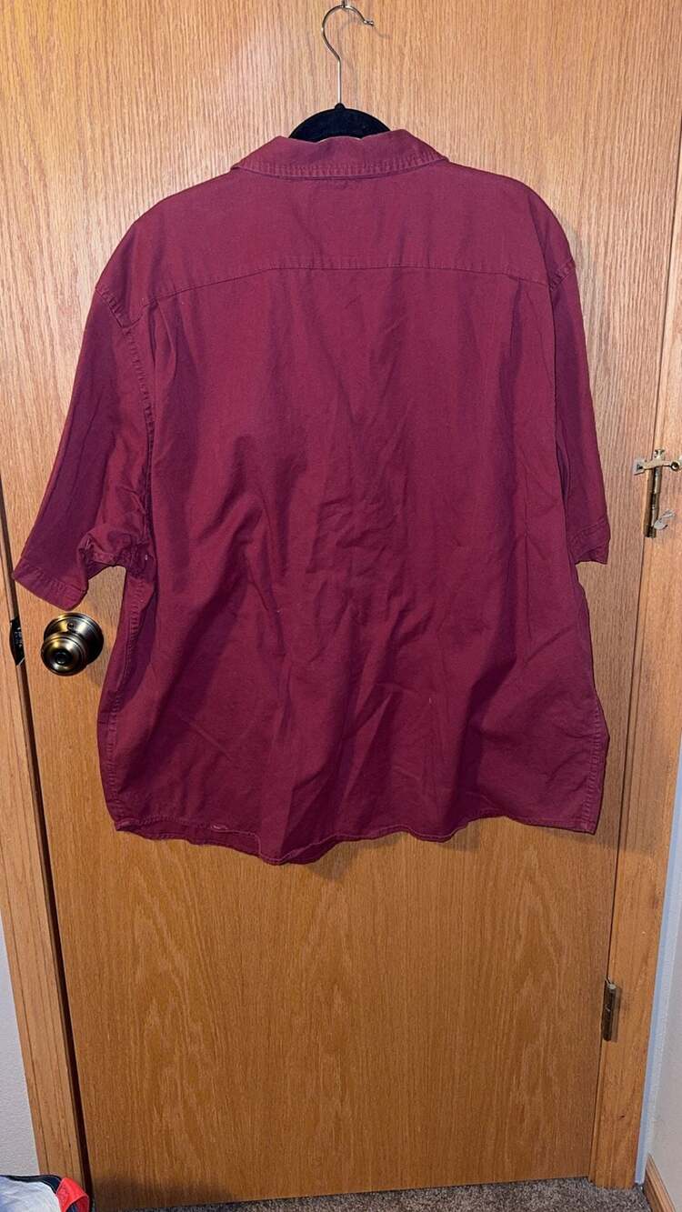 Wrangler Flex for Comfort Men's 3XL Red Short Sleeve Button-Down Shirt - Picture 2 of 4